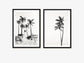 Palm Tree Duo No. 3 Monochrome Wall Art Set